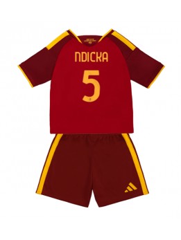 Otroški Nogometna dresi replika AS Roma Evan Ndicka #5 Domači 2026-27 Kratek rokav (+ hlače)